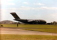 95-0105 @ MHZ - C-17A Globemaster, callsign Reach 5105, of the 437th Airlift Wing at Charleston AFB taxying at the 1997 RAF Mildenhall Air Fete. - by Peter Nicholson