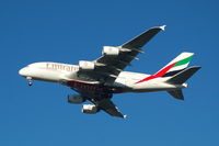 A6-EDJ @ EGCC - Emirates Airbus A380 on approach to Manchester Airport - by David Burrell