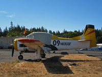 N105SF @ 2O3 - North American T-28B with canopy cover and race # 09 @ Parrett Field, Angwin, CA (with owner in Jean, NV by Aug 2009) - by Steve Nation
