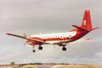 XS640 @ EGQS - Andover E.3 of 115 Squadron at RAF Benson landing on Runway 23 at RAF Lossiemouth in September 1990. - by Peter Nicholson