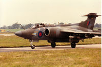 XX892 @ EGQS - Buccaneer S.2B of 208 Squadron taxying to the active runway at RAF Lossiemouth in the Summer of 1993. - by Peter Nicholson