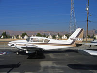 N5857Y @ KRHV - Locally-based 1965 Piper PA-23-250 Aztec poses in bright sunshine @ Reid-Hillview Airport, San Jose, CA (looking good for 40!) - by Steve Nation