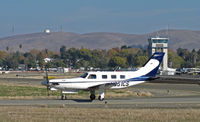 N951CS @ KCCR - Galloway Air (Charlotte, NC) 1999 Piper PA-46-350P taxis for take-off on RWY 1L for KSBA/Santa Barbara Municipal airport, CA with tower and hills in background @ Buchanan Field, Concord, CA - by Steve Nation