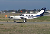 N951CS @ KCCR - Galloway Air (Charlotte, NC) 1999 Piper PA-46-350P taxis for take-off on RWY 1L for KSBA/Santa Barbara Municipal airport, CA with shorter RWY 1R in background @ Buchanan Field, Concord, CA - by Steve Nation