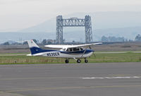 N530ER @ KAPC - Bacchus Aviation (Sonoma Skypark, CA) 2002 Cessna 172S taxis with Napa River RR Bridge in background @ Napa County Airport, CA - by Steve Nation
