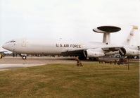 75-0558 @ MHZ - E-3B Sentry of the 965th Airborne Air Control Squadron of the 552nd Air Control Wing on display at the 1998 RAF Mildenhall Air Fete. - by Peter Nicholson
