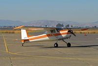 N4355U @ KAUN - 1964 Cessna 150D tail wheel conversion arriving from KAUN/Auburn, CA @ Napa County Airport, CA - by Steve Nation