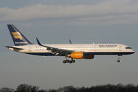 TF-FIZ @ EGCC - Icelandair B757 on short finals for RW05L - by Chris Hall