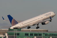 N17139 @ EGCC - Continental B757 departing from RW05L - by Chris Hall