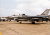 J-061 @ MHZ - Anorther view of this Leeuwarden based F-16A Falcon of the Royal Netherlands Air Force on display at the 1998 RAF Mildenhall Air Fete. - by Peter Nicholson