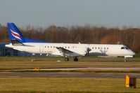 G-CERZ @ EGCC - Eastern Airways, SAAB 2000 touching down on RW05L - by Chris Hall