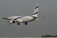 4X-EKI @ EBBR - Flight LY331 is descending to RWY 25L - by Daniel Vanderauwera