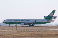 B-16112 @ DFW - EVA Air, holding short at 18R - DFW Airport - by Zane Adams