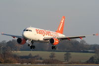 G-EZFS @ EGGW - easyJet A319 on finals for RW26 - by Chris Hall