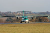 EI-SLM @ EGGW - Aer Lingus regional ATR72 lining up on RW26 - by Chris Hall