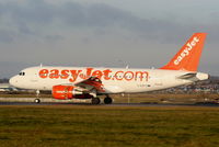 G-EZFS @ EGGW - easyJet A319 landing on RW26 - by Chris Hall