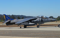165006 @ KWVI - VMA-513 Nightmares AV-8B(+) WF-01 with blue & gold tail being towed to military display ramp @ 2010 Watsonville Fly-in - by Steve Nation