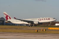 A7-ACH @ EGCC - Qatar A330 arriving on RW05L - by Chris Hall