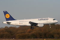 D-AILD @ EGCC - Lufthansa A319 arriving on RW05L - by Chris Hall