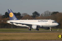 D-AILD @ EGCC - Lufthansa A319 departing from RW05L - by Chris Hall