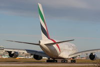 A6-EDF @ EGCC - Emirates A380 taxing off RW05R - by Chris Hall