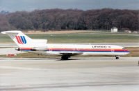 N7623U @ GVA - Boeing 727-222 of United Airlines arriving at Geneva in March 1993. - by Peter Nicholson