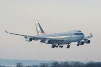 B-HUH @ EGCC - Cathy Pacific B747 on short finals for RW05L - by Chris Hall