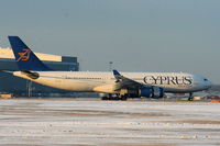5B-DBS @ EGCC - Cyprus Airways A330 landing on RW05L - by Chris Hall
