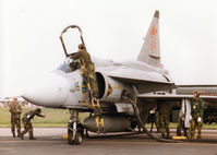 37424 @ MHZ - JA 37 Viggen of F16 Wing of the Royal Swedish Air Force on the flight-line at the 1998 RAF Mildenhall Air Fete. - by Peter Nicholson