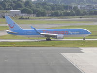 G-OBYI @ EGBB - Thomsonfly B767 G-OBYI taxiing out from Birmingham - by Manxman