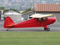 N34746 @ SZP - 1941 Porterfield FP-65 COLLEGIATE, Continental C75 75 Hp upgrade, landing roll Rwy 04 - by Doug Robertson