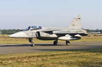 33 @ EBBL - Hungary Air Force JAS39 Gripen taxying back to it´s parking aera after a mission from Kleine Brogel - by Friedrich Becker