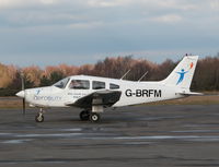 G-BRFM @ EGLK - Aerobility Cherokee Warrior II at the pumps - by BIKE PILOT