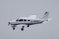 G-BSSC @ EGSH - Landing in a strong cross wind. - by Graham Reeve