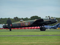 PA474 @ EGHH - The BBMF Lancaster backtracks prior to take off - by Manxman