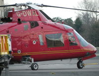 G-DWAL @ EGTF - A109A being towed out of the Alan Mann hanger, Prev. Reg. G-JODI - by BIKE PILOT
