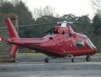 G-DWAL @ EGTF - A109A being towed out of the Alan Mann hanger, Prev. Reg. G-JODI - by BIKE PILOT