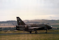 XP707 @ EGQL - Lightning F.3 of the Lightning Training Flight at RAF Binbrook arriving at the 1986 RAF Leuchars Airshow. - by Peter Nicholson