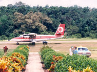 9M-MDL @ BLG - Malaysian Twin Otter at Belaga , 1988 - by Henk Geerlings