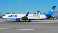 D-ABUE @ KLAS - Condor (Thomas Cook) D-ABUE 1993 Boeing 767-330 (ER) C/N 26984 now with Snoopy and Woodstock comic art

Las Vegas - McCarran International (LAS / KLAS)
USA - Nevada, January 27, 2011
Photo: Tomás Del Coro - by Tomás Del Coro