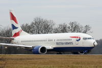 G-DOCU @ EGCC - British Airways B737 lining up on RW05L - by Chris Hall