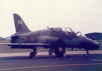 XX158 @ MHZ - Hawk T.1 of 63 Squadron/2 Tactical Weapons Unit on the flight-line at the 1986 RAF Mildenhall Air Fete. - by Peter Nicholson