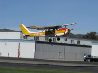 N3678R @ SZP - 1964 Cessna 172E, Continental O-300 145 Hp 6 cylinder, on final Rwy 04 in gusty crosswind - by Doug Robertson