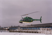 G-GOBP @ EGEG - in BP colours for Radio Clyde's traffic reports,Clyde Helicopters, Glasgow Heliport - by wiganairways