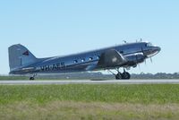 VH-AES @ YMAV - This DC3 was the first aircraft operated by Trans Australia Airlines (TAA) and was mounted on a pole at Tullamarine Airport Melbourne. It has been restored to flying status and appeared at the Avalon Air Show 2911.