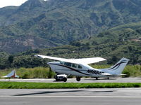 N6834R @ SZP - 1966 Cessna T210G TURBO CENTURION, Continental TSIO-520-C 285 Hp, landing Rwy 04 - by Doug Robertson