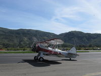 N32135 @ SZP - 1941 Waco UPF-7, Continental W670 220 Hp, stunning show plane, one of the prettiest classic biplanes, taxi to 22 - by Doug Robertson