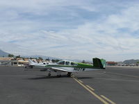 N112TW @ SZP - 1973 Beech V35B BONANZA, Continental IO-520-B 285 Hp, tip tanks, taxi - by Doug Robertson