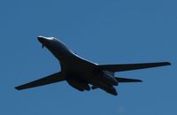 85-0059 @ YMAV - Slow pass of B-1B Lancer with wings swept forward, at Avalon Air Show 2011