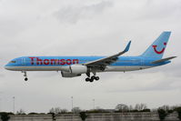 G-OOBG @ EGCC - now in Thomson colours - by Chris Hall